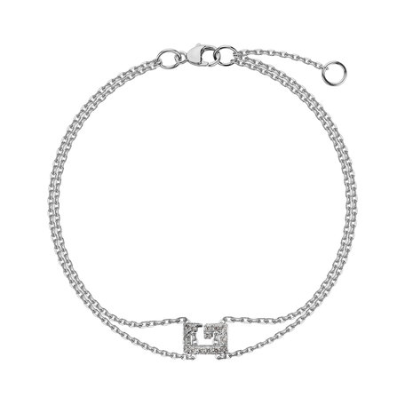 Náramek 14kt bílé zlato s diamantem Magic Letter