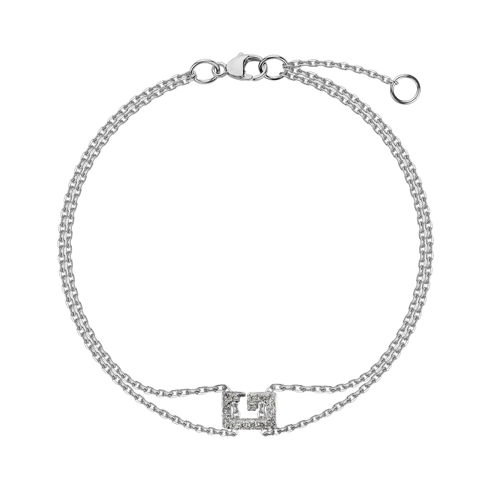 Náramek 14kt bílé zlato s diamantem Magic Letter