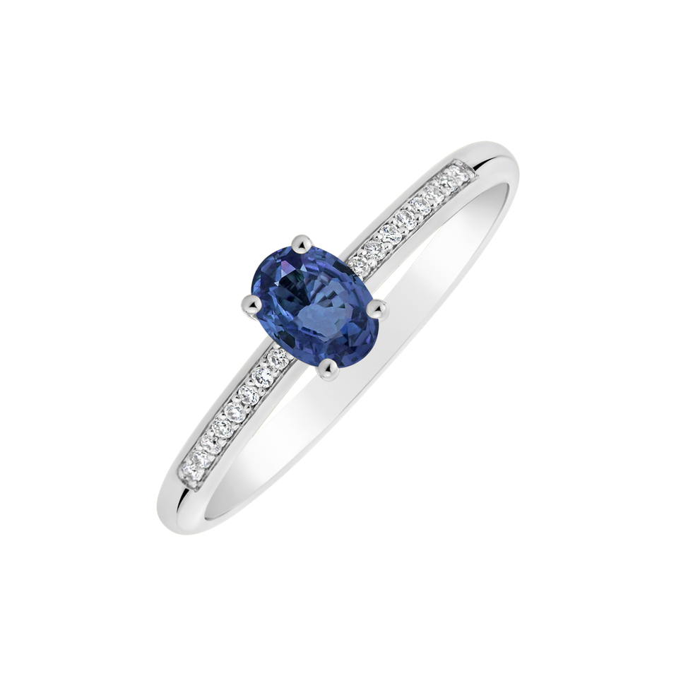 Prsten s diamanty a safírem Color Alchemy