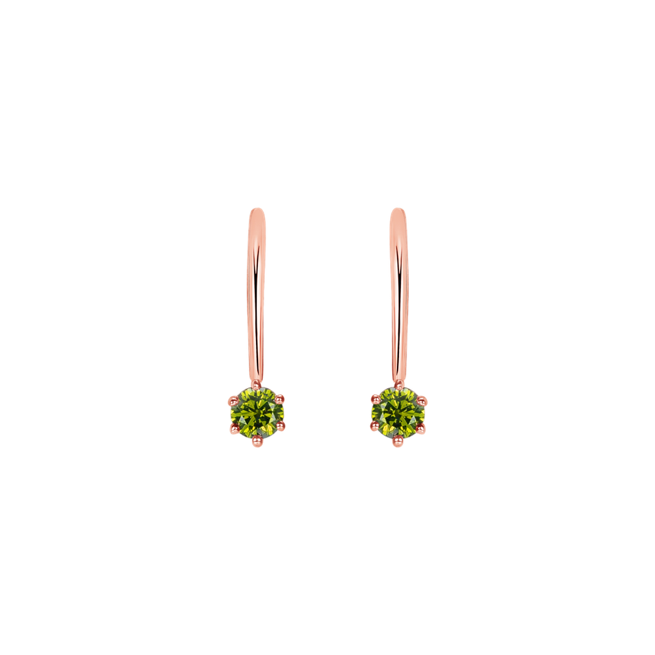 Náušnice se zeleným diamantem Everyday Glow
