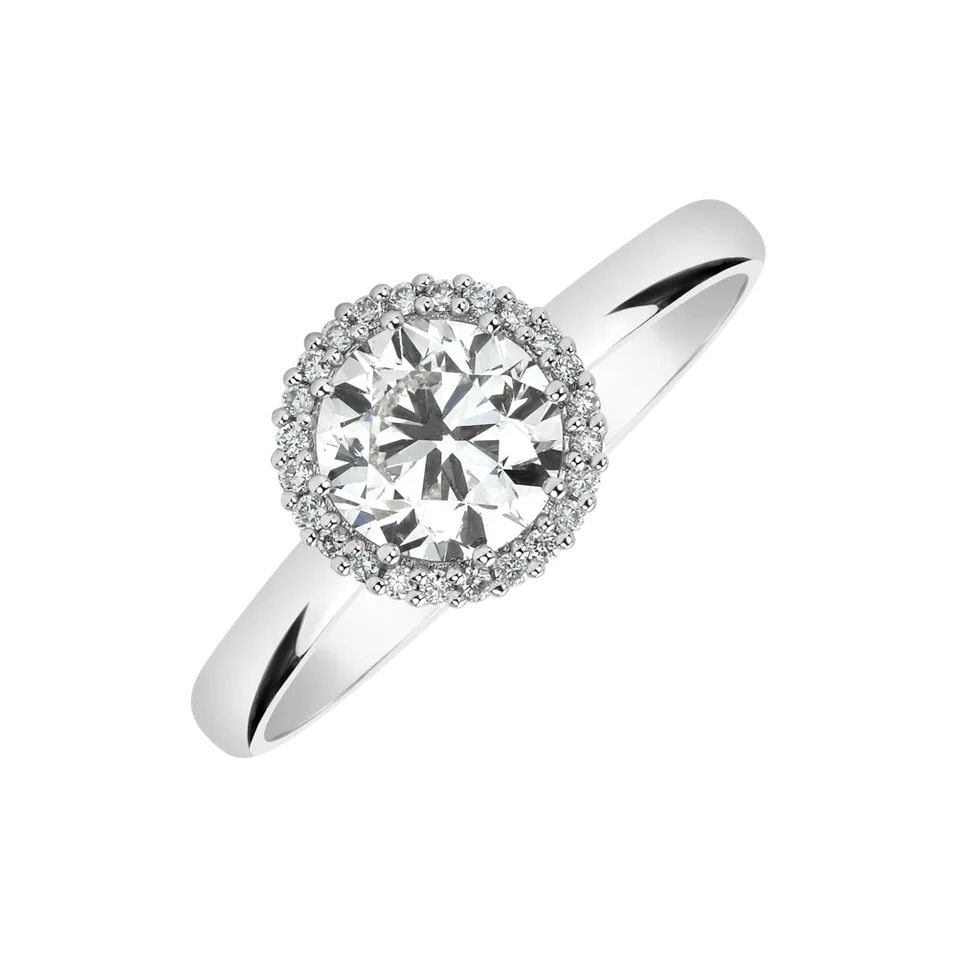 Prsten 14kt bílé zlato s diamantem Noble Allure