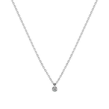 Náhrdelník 14kt bílé zlato s diamantem Eye Sparkle