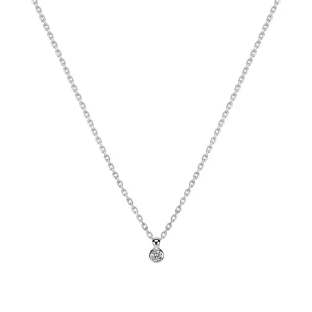 Náhrdelník 14kt bílé zlato s diamantem Eye Sparkle