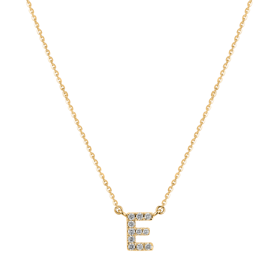 Náhrdelník 14kt žluté zlato s diamantem Shiny Alphabet