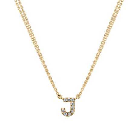 Náhrdelník 14kt žluté zlato s diamantem Shiny Alphabet