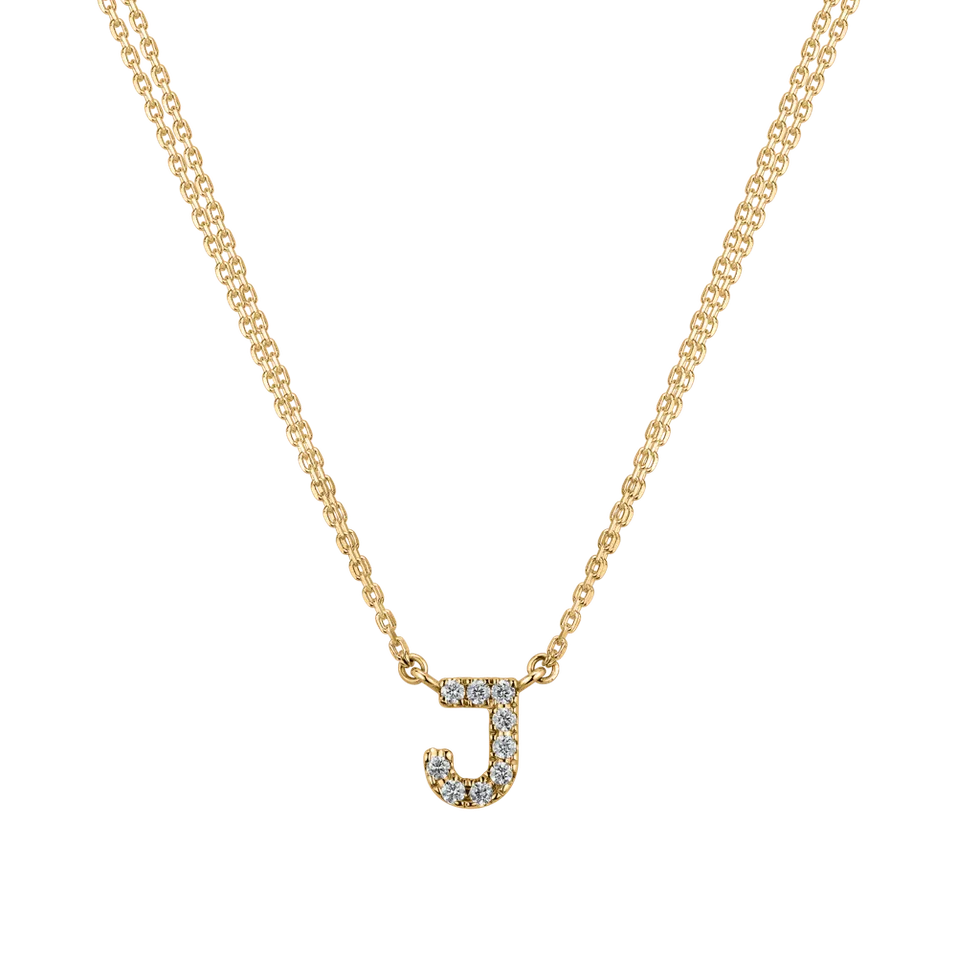 Náhrdelník 14kt žluté zlato s diamantem Shiny Alphabet