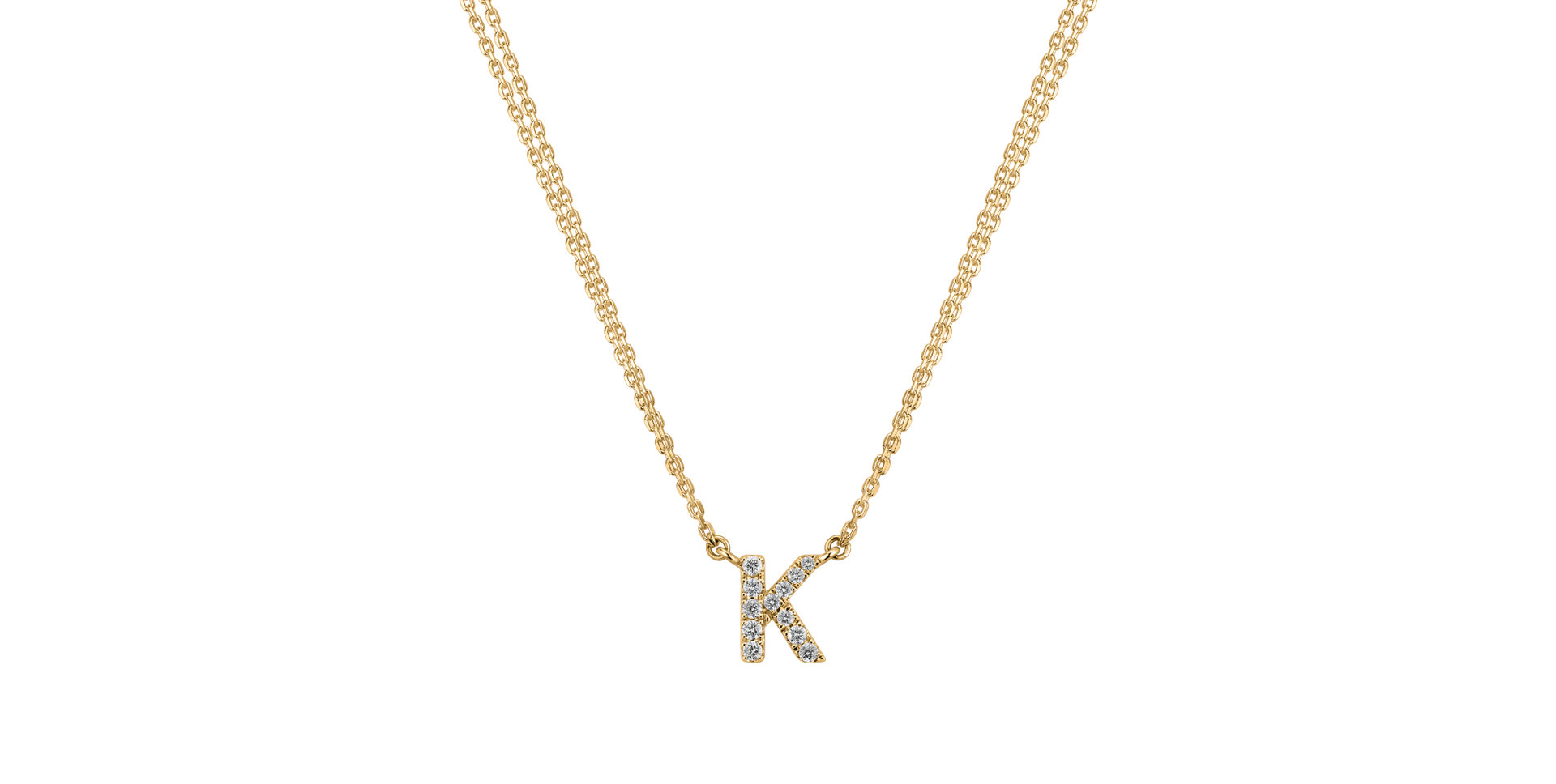 Náhrdelník 14kt žluté zlato s diamantem Shiny Alphabet