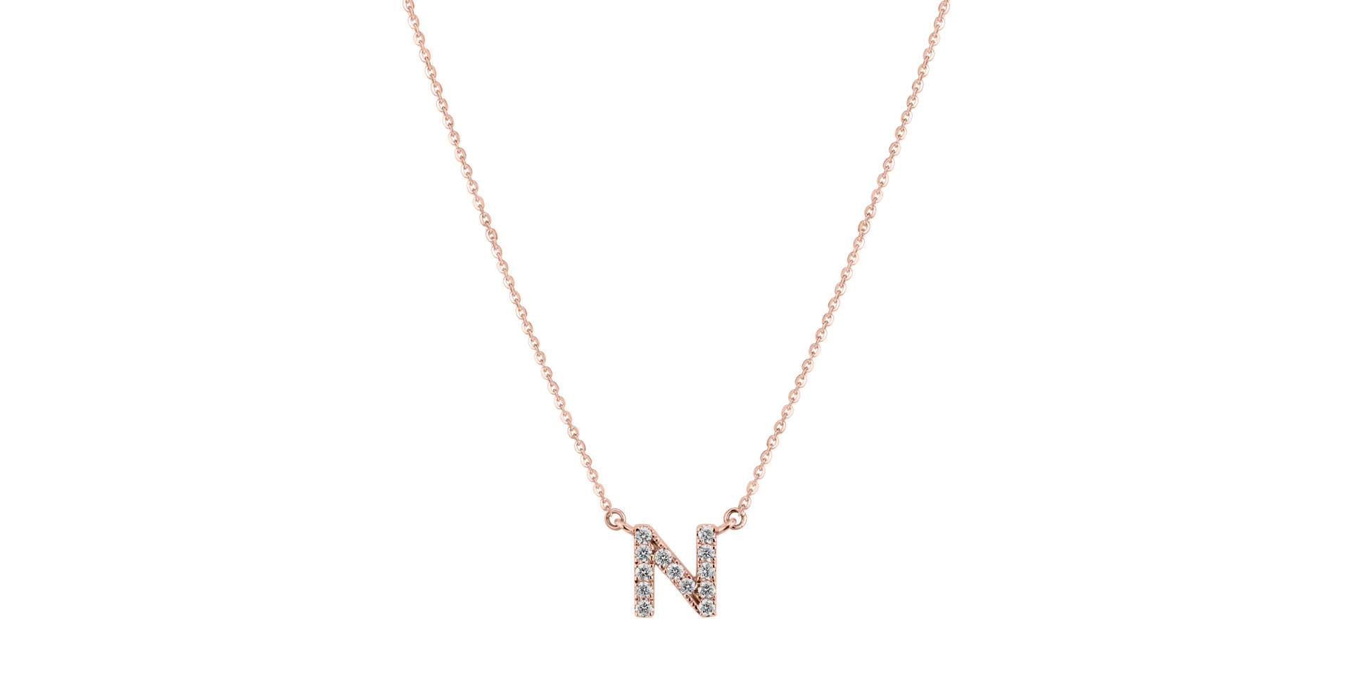 Náhrdelník s diamanty Shiny Alphabet