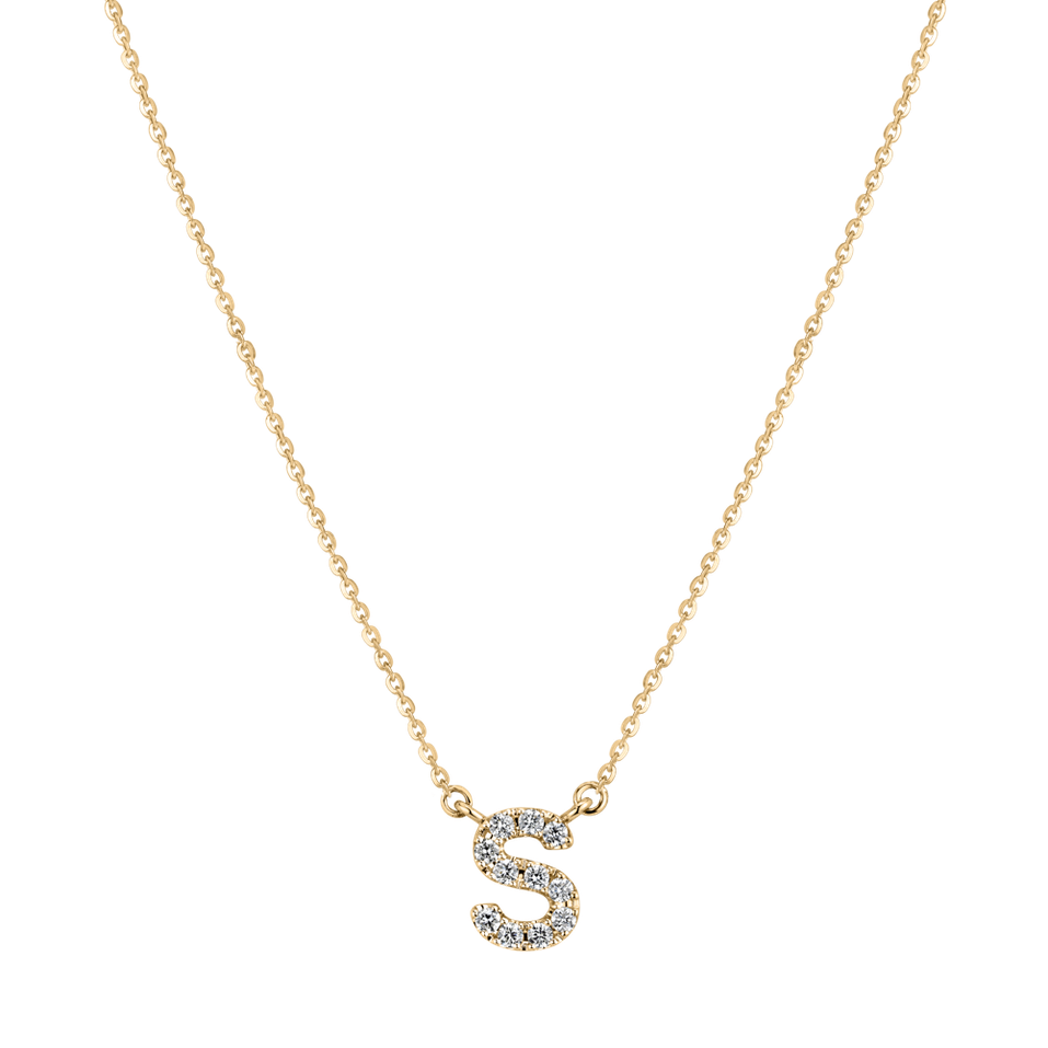 Náhrdelník s diamanty Shiny Alphabet
