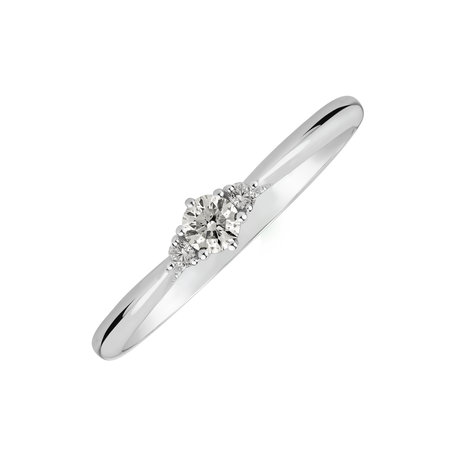 Prsten 14kt bílé zlato s diamantem Midnight Serenity