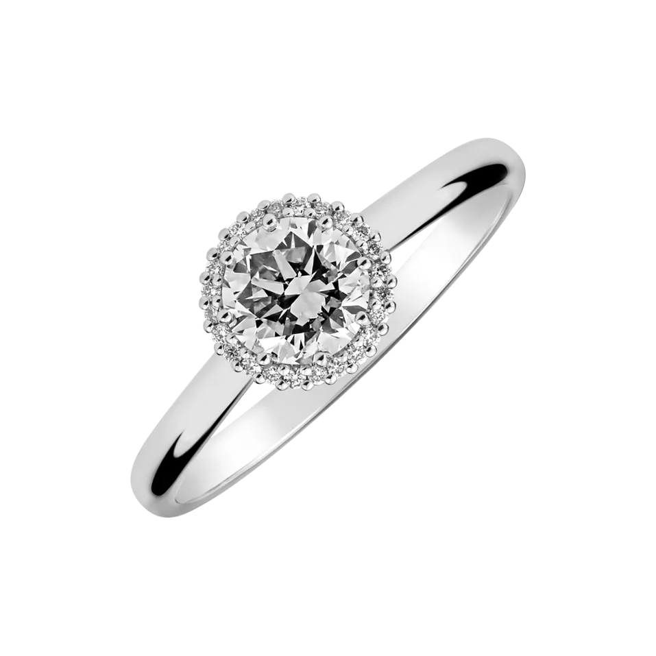 Prsten 14kt bílé zlato s diamantem Noble Allure
