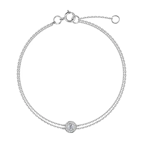 Náramek 14kt bílé zlato s diamantem Mephe