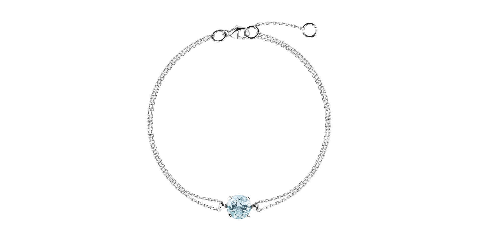Náramek 14kt bílé zlato s akvamarínem Roneme