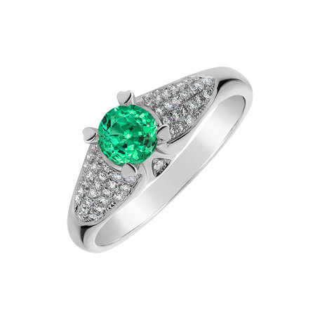 Prsten se smaragdem a diamanty Viridescent