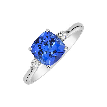 Prsten s diamanty a tanzanitem Marigold