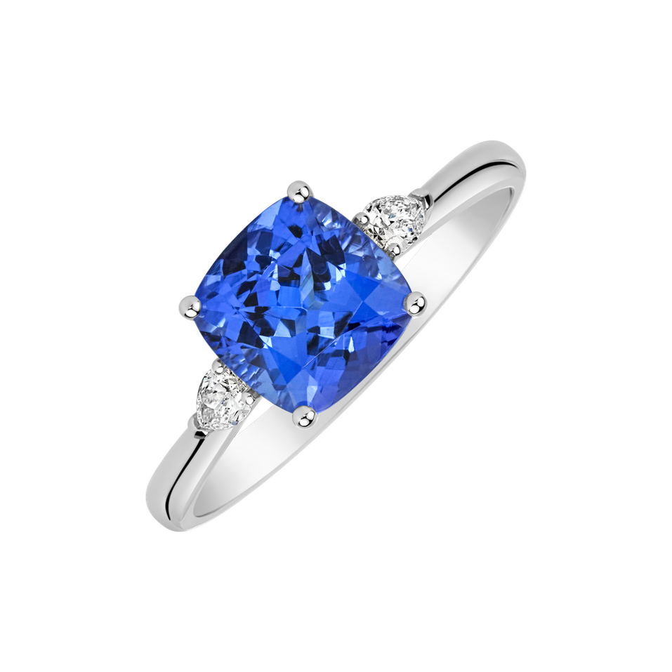 Prsten s diamanty a tanzanitem Marigold