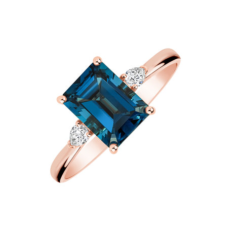 Prsten s diamanty a topazem Royal Cordelia