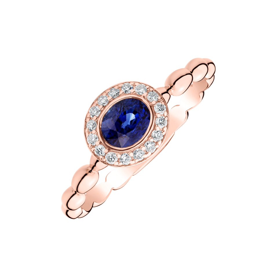 Prsten s diamanty a safírem Blue Sweetness