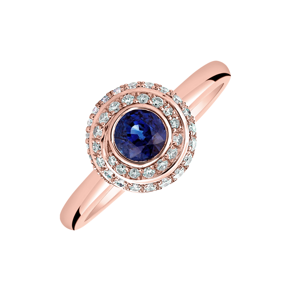 Prsten s diamanty a safírem Sapphire Circle