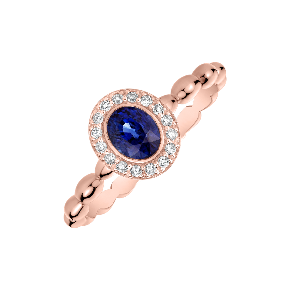 Prsten s diamanty a safírem Sapphire Symphony