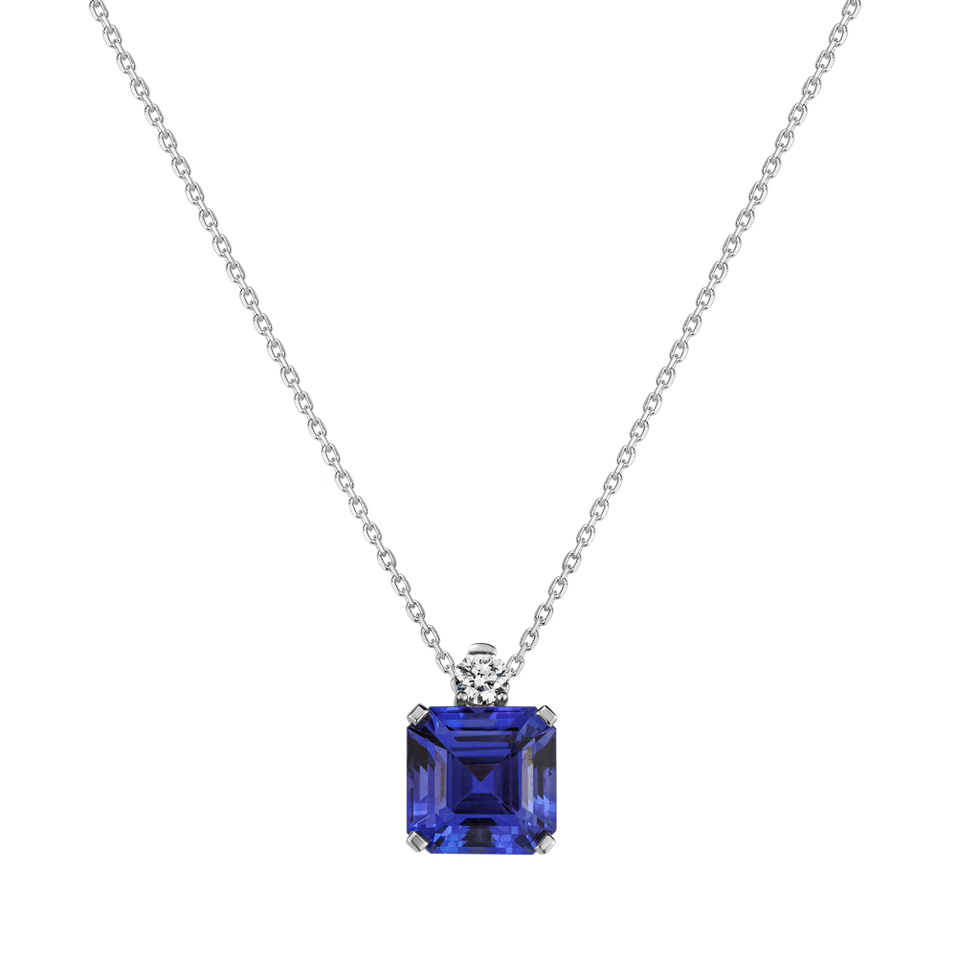 Náíhrdelník s tanzanitem a diamanty True Blue