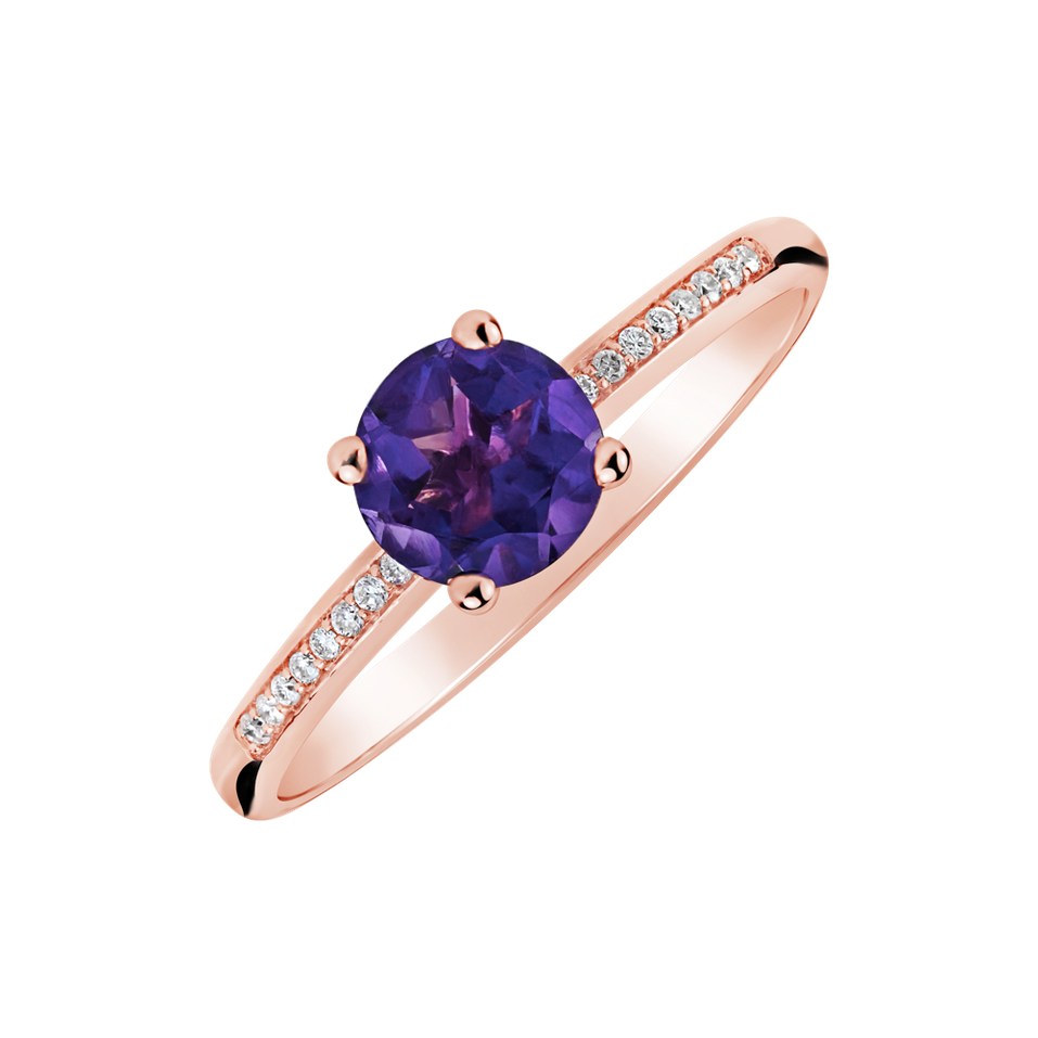 Prsten s ametystem a diamanty Violet Velvet