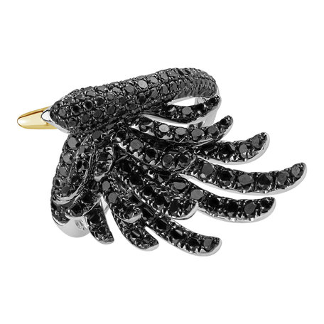 Prsten s černými diamanty Black Swan