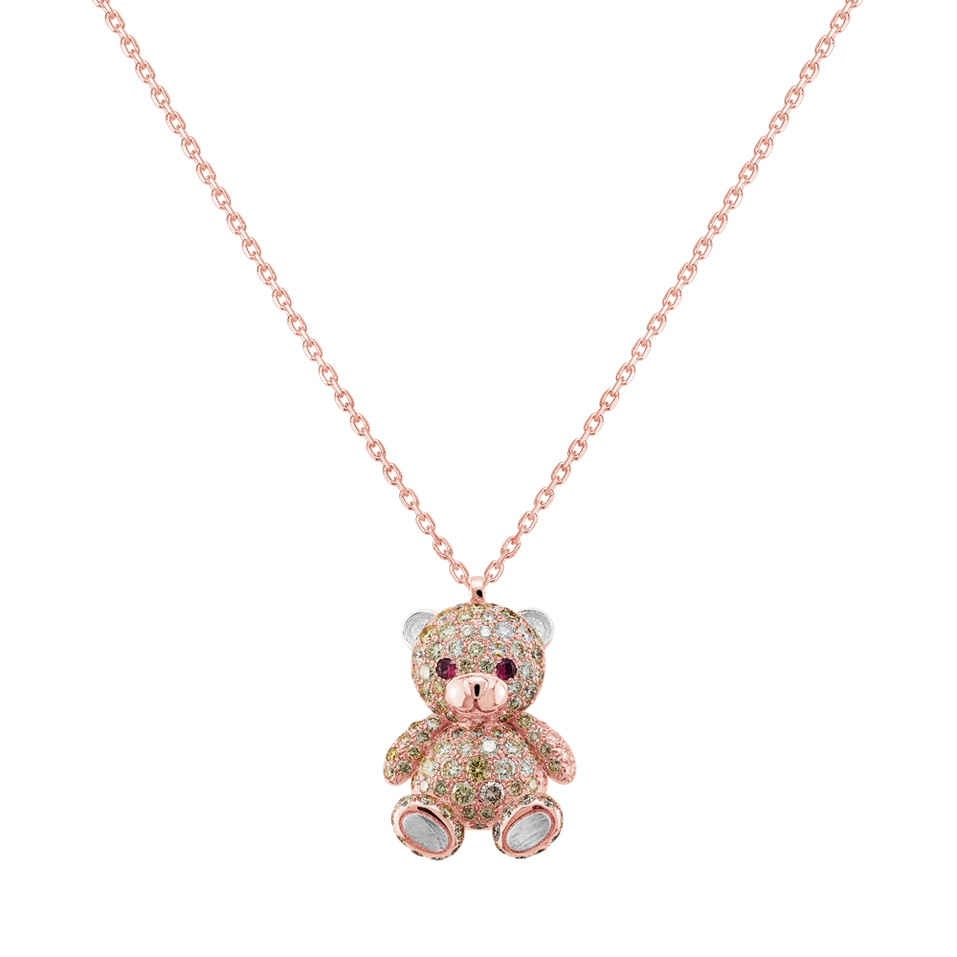 Náhrdelník s diamanty a rubíny Bearly Beloved