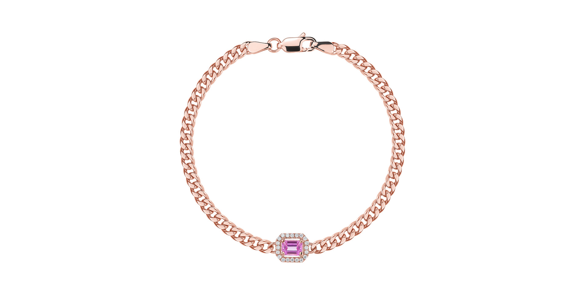 Náramek s diamanty a růžovým safírem Royal Treasure