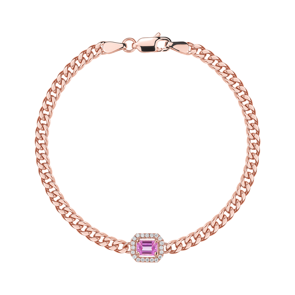 Náramek s diamanty a růžovým safírem Royal Treasure