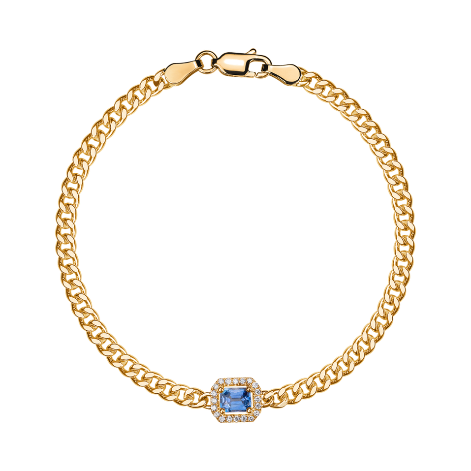 Náramek s diamanty a modrým safírem Royal Treasure