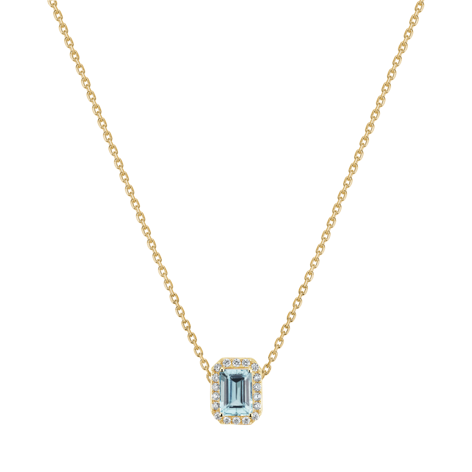 Přívěs s akvamarínem a diamanty Aquaviva