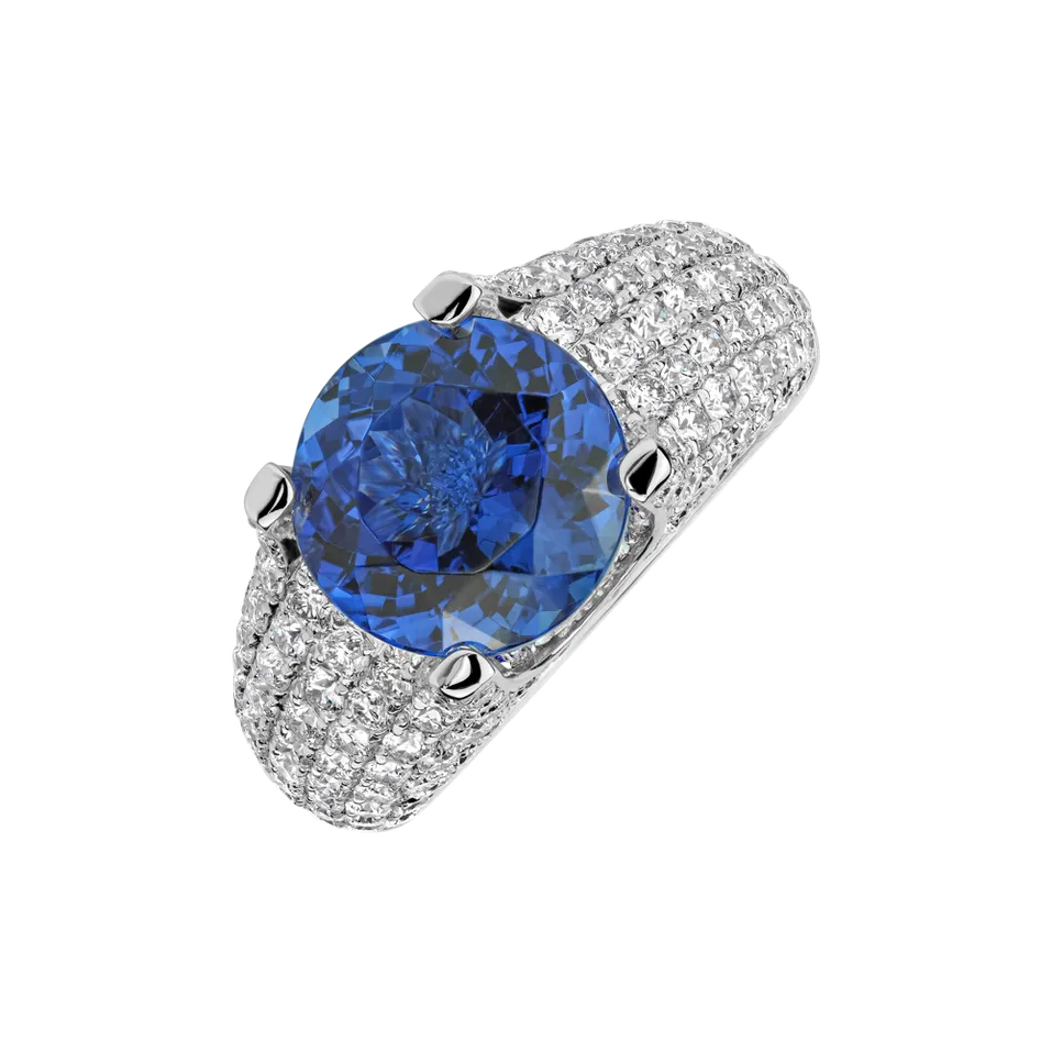 Prsten s diamanty a tanzanitem Glamorous Ladyship