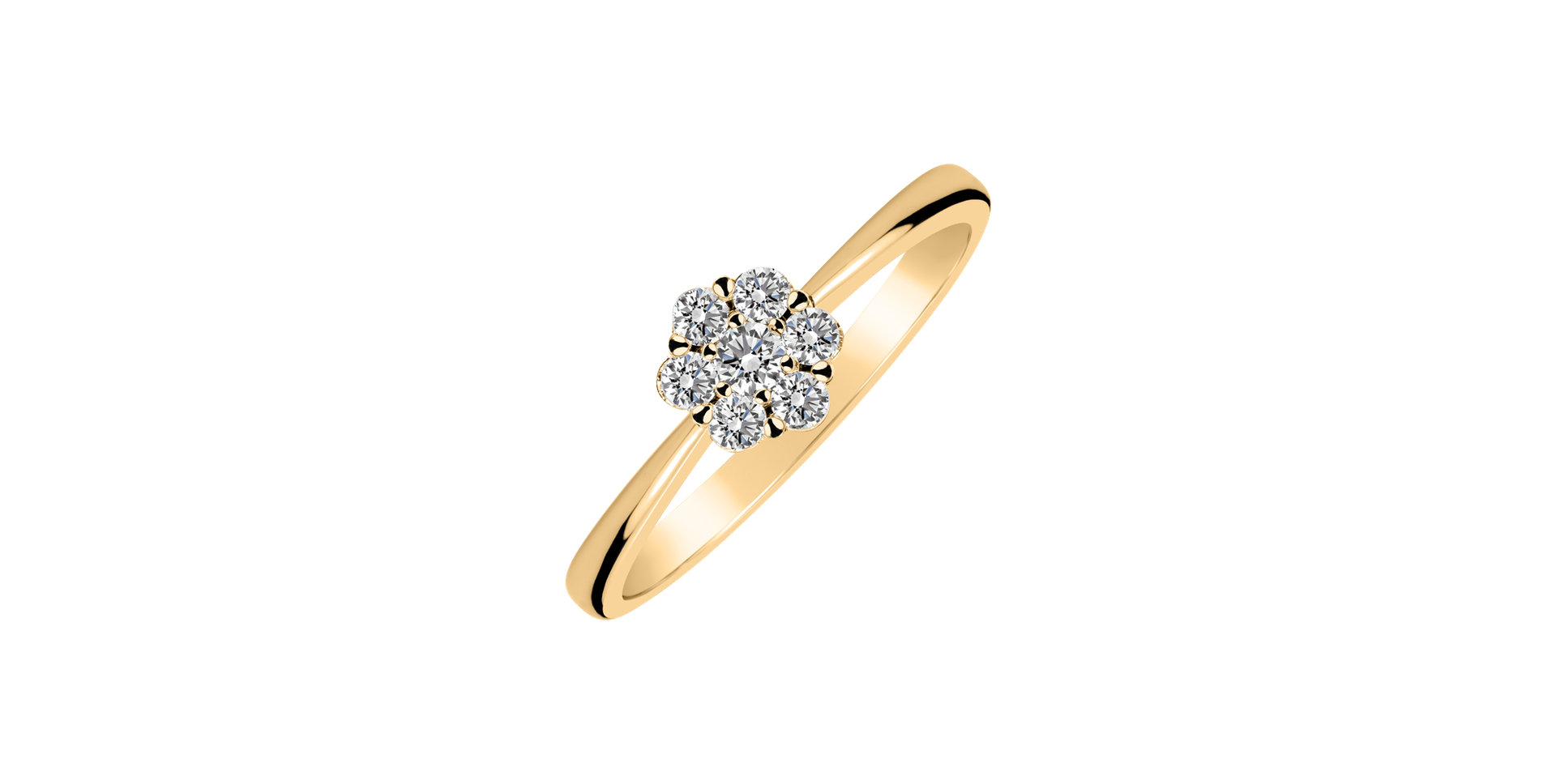 Prsten s diamanty Shiny Flower