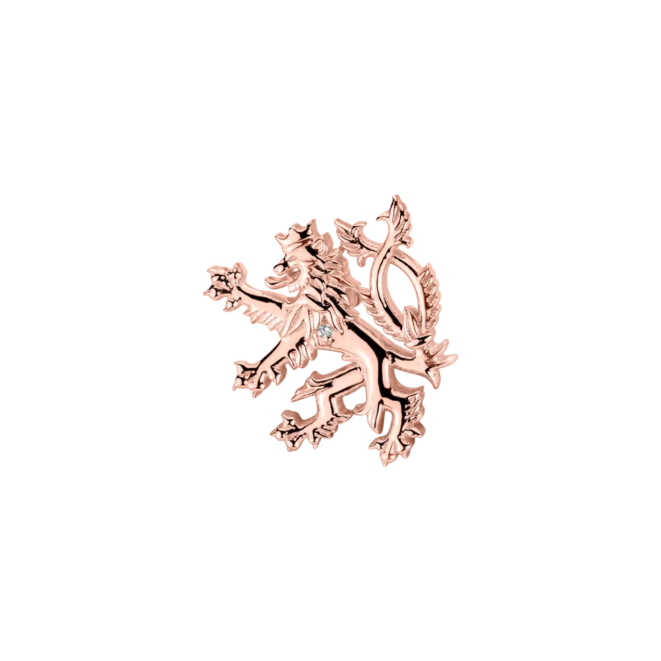 Broš s diamanem Heraldic Lion