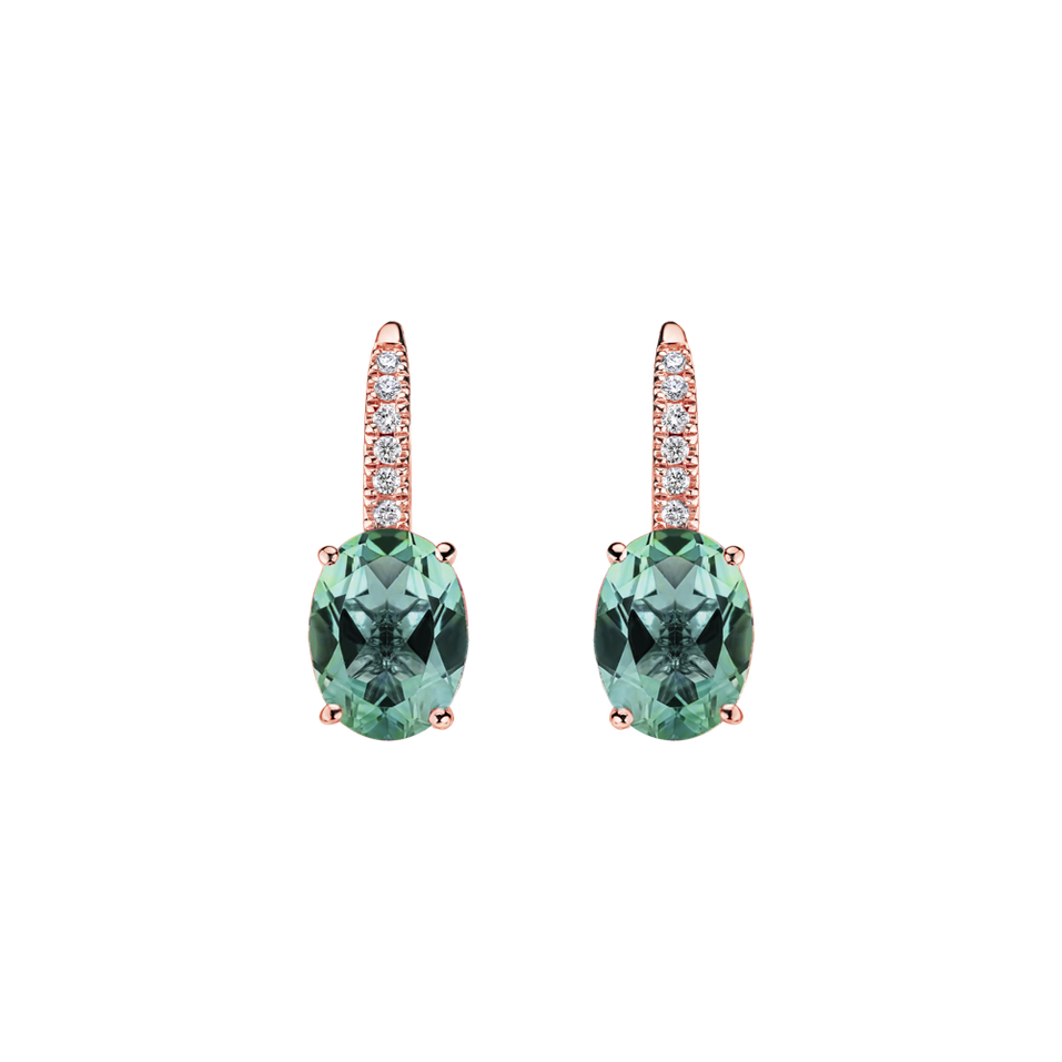 Náušnice s diamanty a turmalínem Iris Elegance