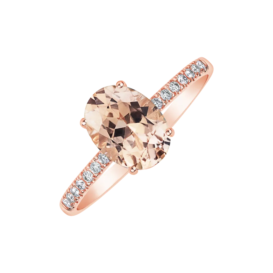 Prsten s diamanty a morganitem Touch of Shine