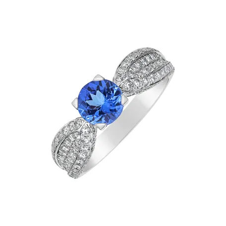 Prsten s diamanty a tanzanitem Rumia