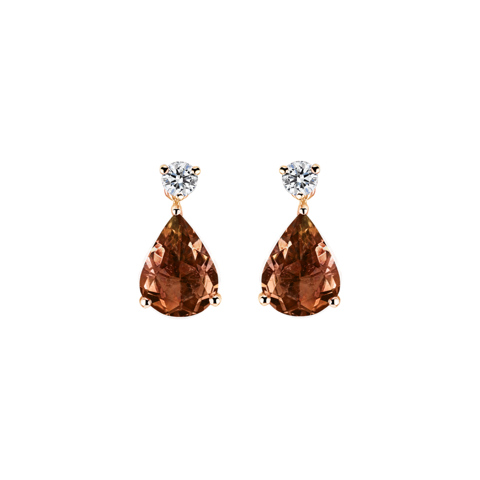 Náušnice s diamanty a turmalínem Galatea