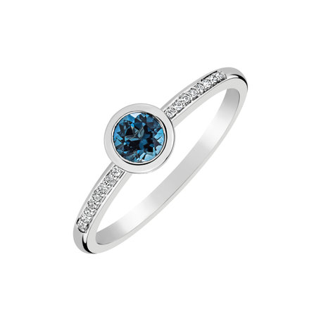 Prsten s diamanty a topazem Regal Elegance