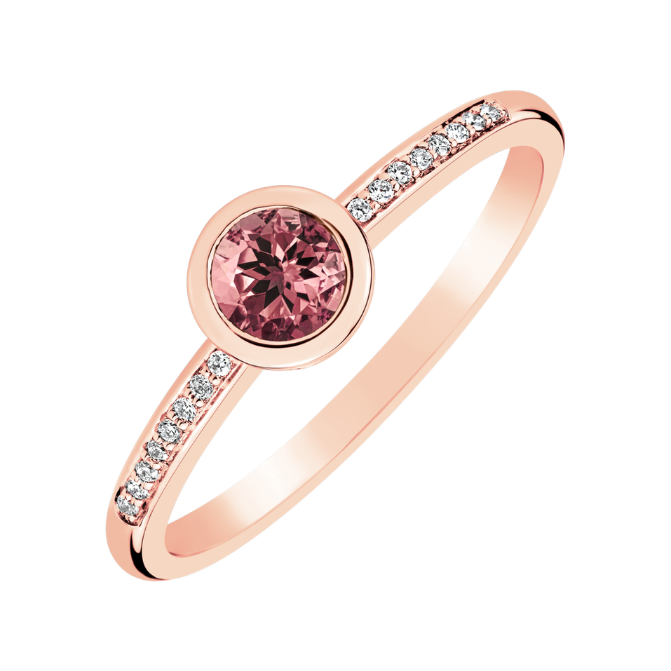 Prsten s diamanty a turmalínem Regal Sparkle