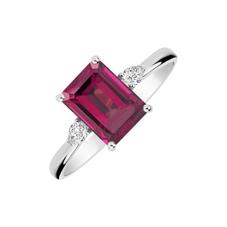 Prsten s diamanty a rhodolite Royal Cordelia