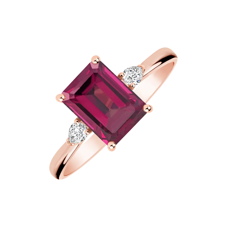Prsten s diamanty a rhodolitem Royal Cordelia