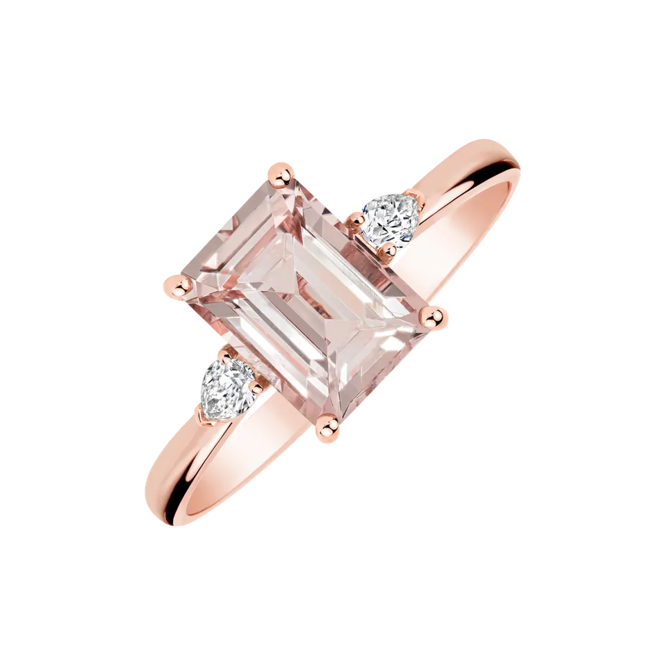 Prsten s diamanty a morganitem Royal Cordelia
