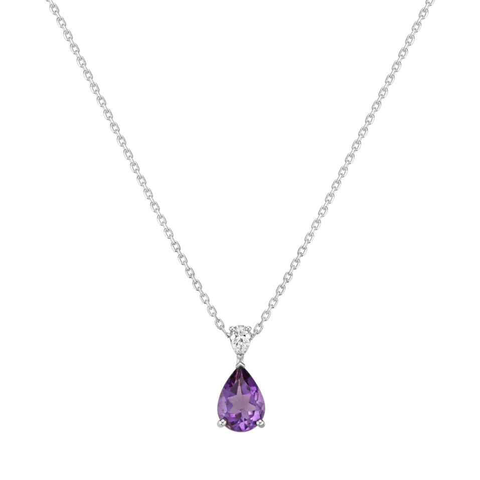 Náhrdelník s diamantem a ametystem Whispers of Avalon