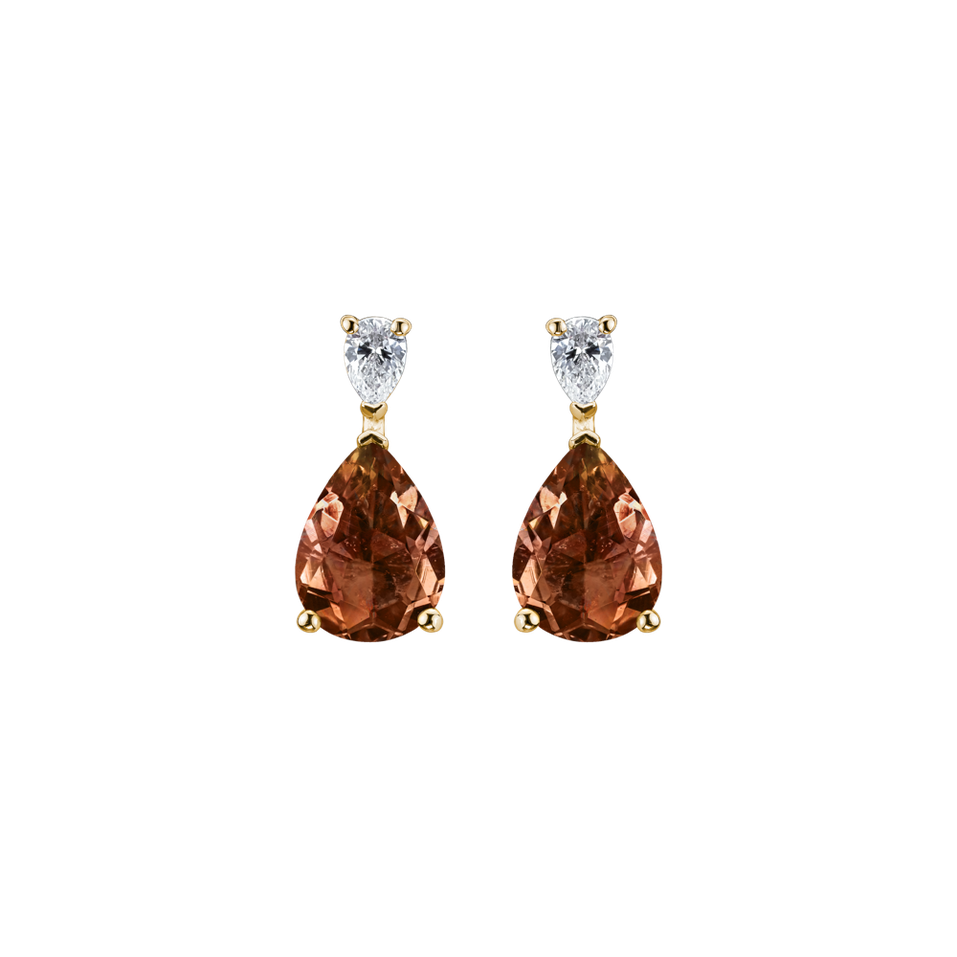 Náušnice s diamantem a turmalínem Whispers of Avalon