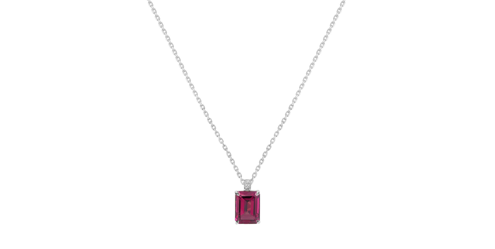 Náhrdelník s diamanty a rhodolitem Carlotta