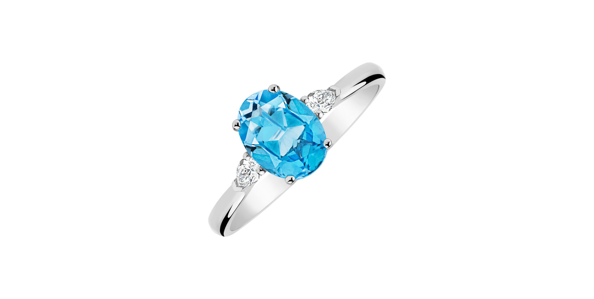 Prsten s diamanty a topazem Fiona
