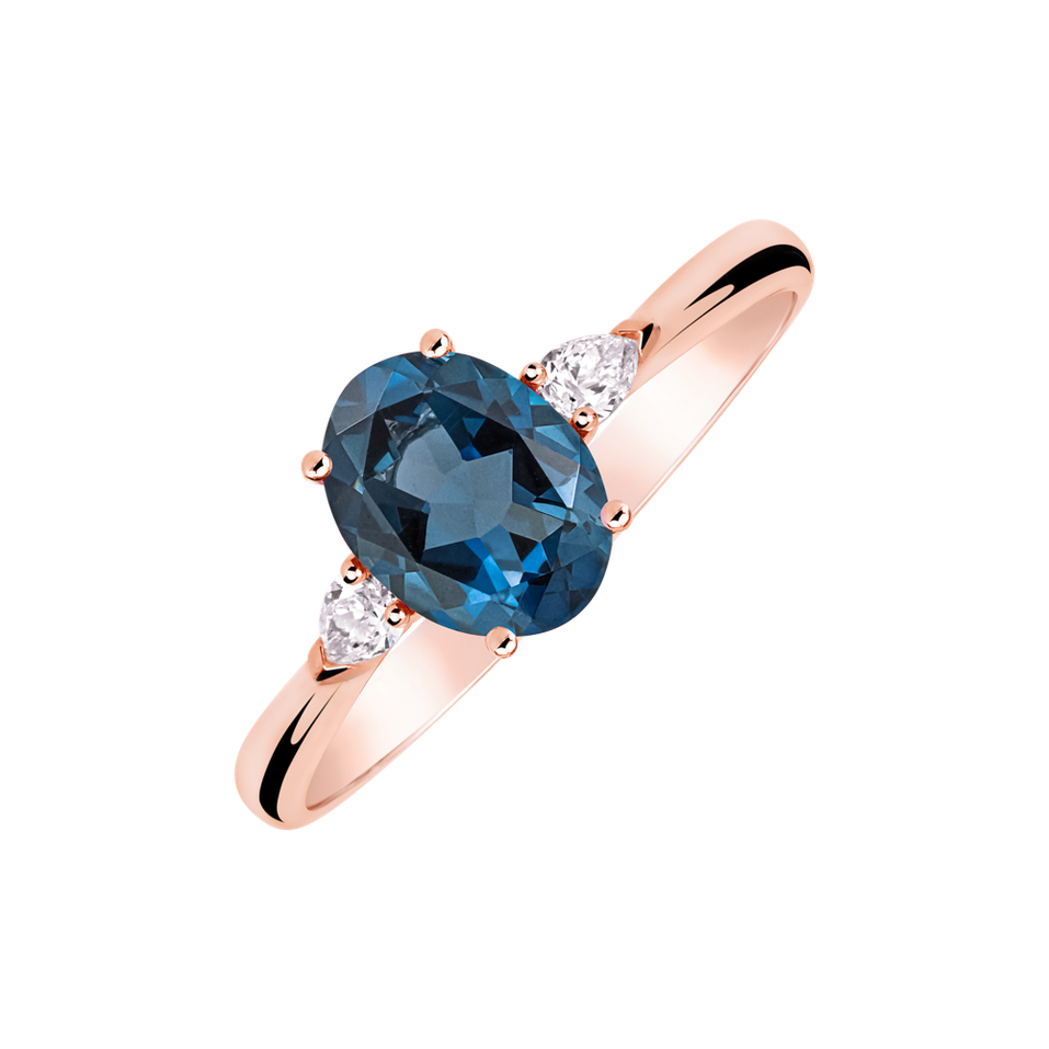 Prsten s diamanty a topazem Fiona