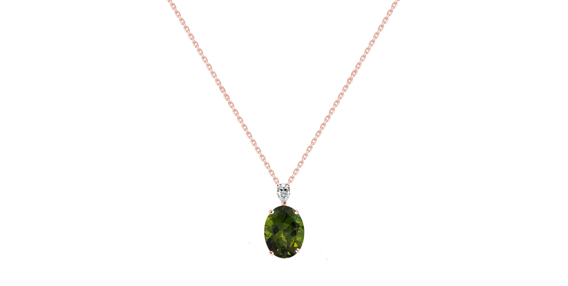 Náhrdelník s diamantem a turmalínem Élise